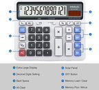 Desktop Calculator Extra Large LCD Display 12-Digit Big Number Accounting - Image 4