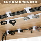 100 Pcs Hook and Loop Cable Straps, Under Desk Cord Management Self Adhesive - Image 3