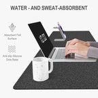 Auhoahsil Felt Desk Mat, Minimalist Large Mouse Pad XXL 35.5 x 15.7 in - Image 5