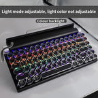 Adventurers Typewriter Style Retro Mechanical Keyboard LED Backlight 83 Keys - Image 4