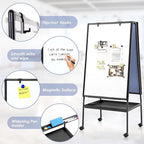 MAKELLO Rolling Whiteboard on Wheels 36x24 in, Double-Side Standing White Board - Image 3