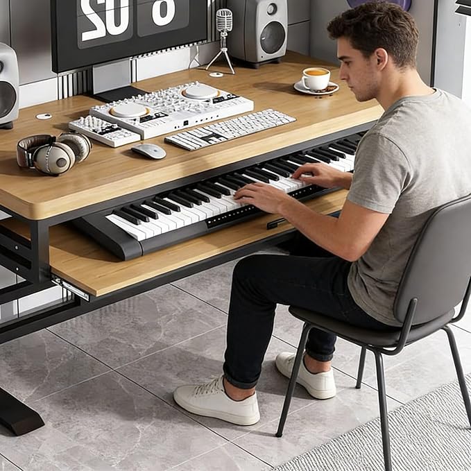 GRIPITHPY Modern Music Studio Desk Workstation - Image 4
