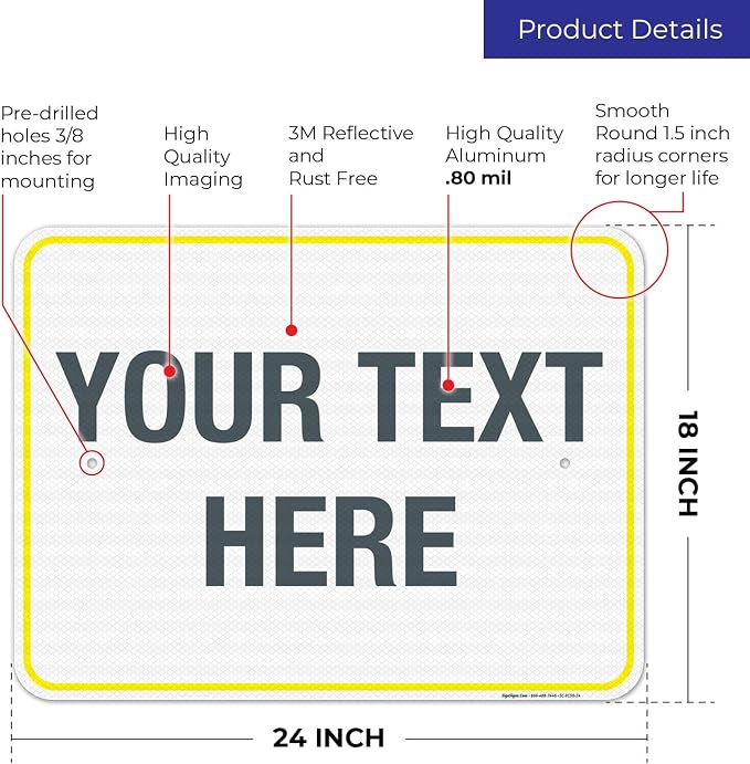 Personalized Custom Customize for Office, Delivery Yellow Sign, 18x24 Inches - Image 3