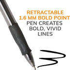 BIC Glide Bold Black Ballpoint Pens, Bold Point, 12-Count Pack, Retractable - Image 6