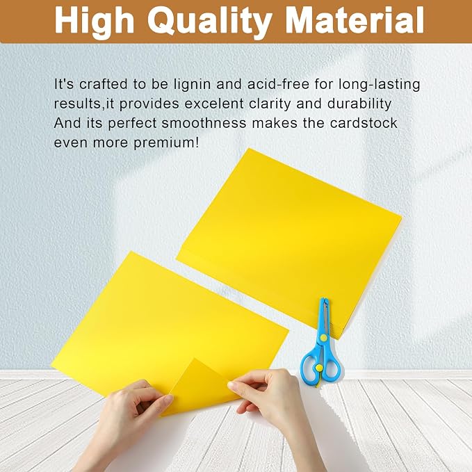Silunkia 120 Sheets Solar Yellow Shimmer Cardstock 8.5 x 11 Crafts Paper - Image 4