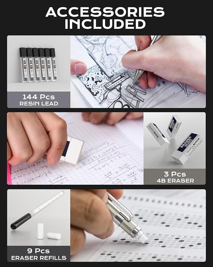 Nicpro 4 Pack Mechanical Pencil 0.7mm - Image 5