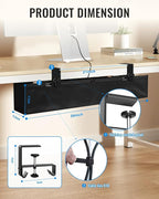 No Drill Cable Management Under Desk, Clamp/Screw Mount Cable Tray, Premium - Image 6