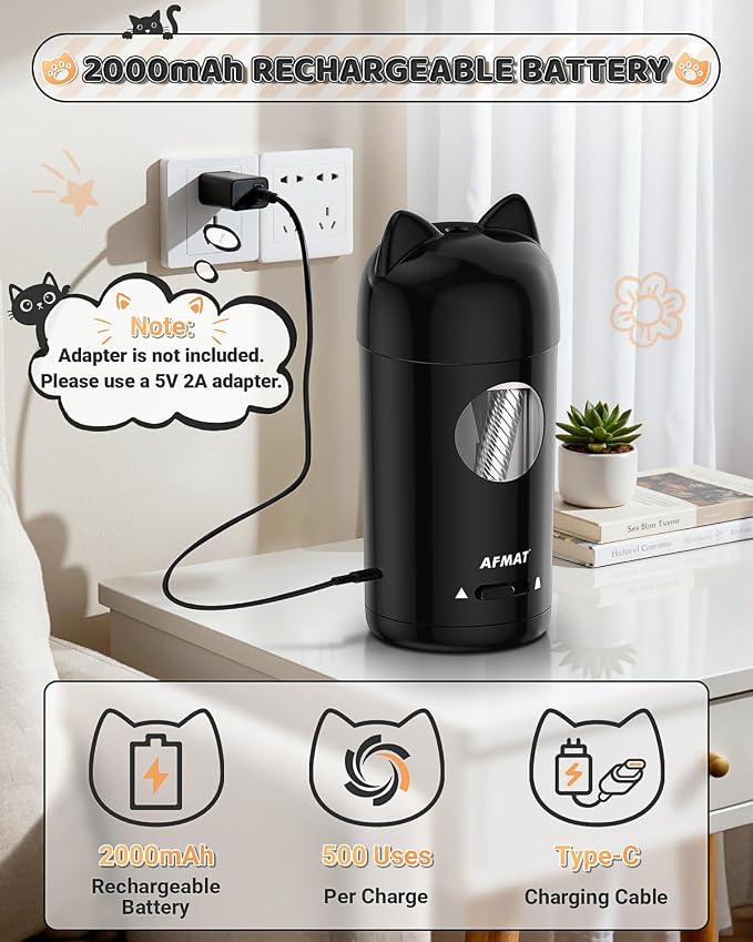 AFMAT Electric Pencil Sharpener, Fully Automatic Pencil Sharpener - Image 6