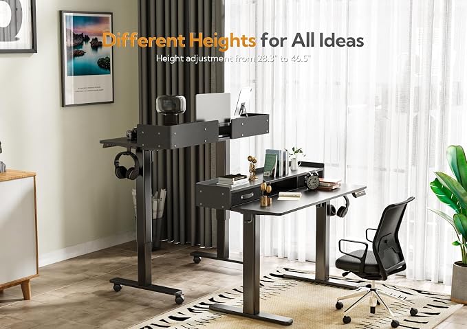 Claiks Standing Desk with Drawers, Stand Up Electric Standing Desk Adjustable - Image 6