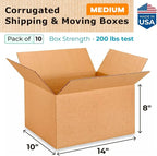 Medium Moving & Shipping Boxes 14x10x8 inches - Image 2