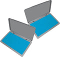 2 Pack Metal Case Stamp Pad Large Size, Light Blue Color by ZIGEL