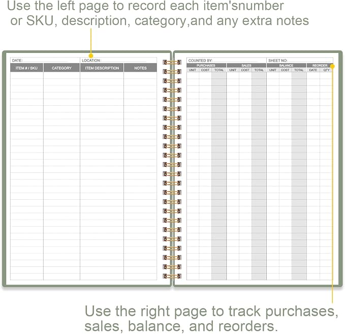 Inventory & Sales Log Book for Small Business – Inventory Ledger Book, - Image 3