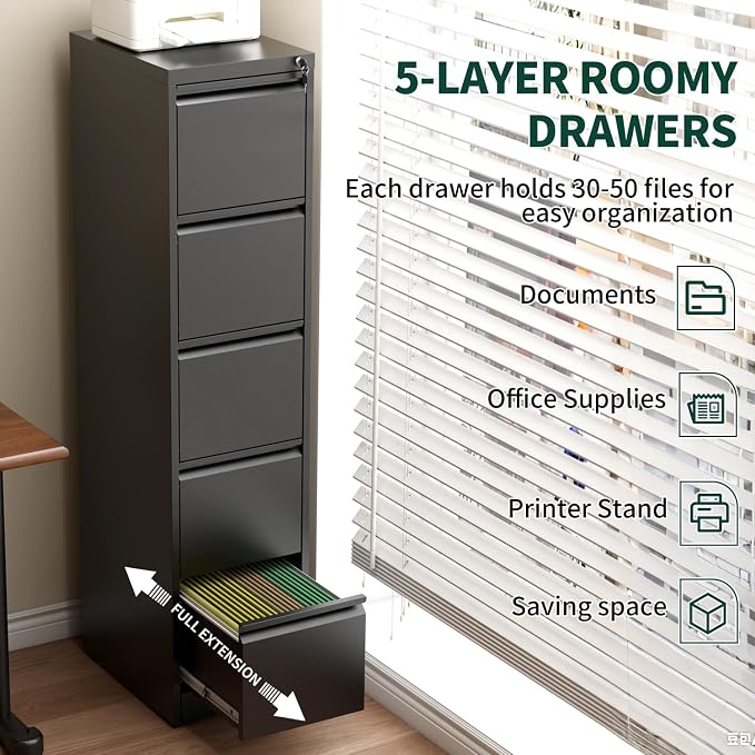 Yukimo 5 Drawer File Cabinet - Image 4