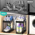 APWNRJA Under Sink Organizers 2 Pack, Pull-Out Sliding Cabinet Organizer - Image 6