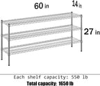 Regal Altair 14" Deep x 60" Wide x 27" Height Wire Shelving Kit | 3-Tier | NSF - Image 3