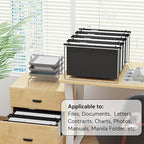 ANSOOK Plastic Legal Size Hanging File Folders, 12 Pack Reinforced Black File - Image 5
