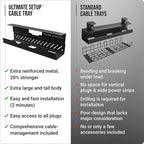 Under Desk Cable Management Tray no Drill – Wire Management - Image 7