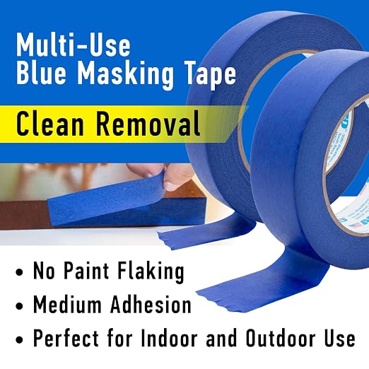ABRO 3-Pack Blue Painters Tape: 18mm x 55M All Purpose Blue Tape, Temporary - Image 4
