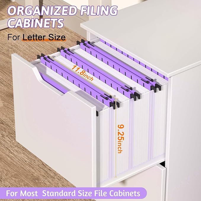 Nordun Extra Capacity Plastic Hanging File Folder Letter Size, 12 Pack - Image 3