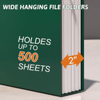 Nordun Plastic Hanging File Folder Extra Capacity, 12 Pack Reinforced Hang - Image 4