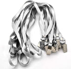 Beebel Gray Lanyards 100 Pack Nylon Flat Badge Lanyard - Image 3