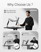 monTEK Deluxe Monitor Arm with USB A/C up to 40 Inch Holds 26.4 lbs Curved - Image 2