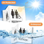 Faittoo Restroom Sign, Bathroom Signs, 4 Pack 6 x 8 Inches Acrylic Sign - Image 4