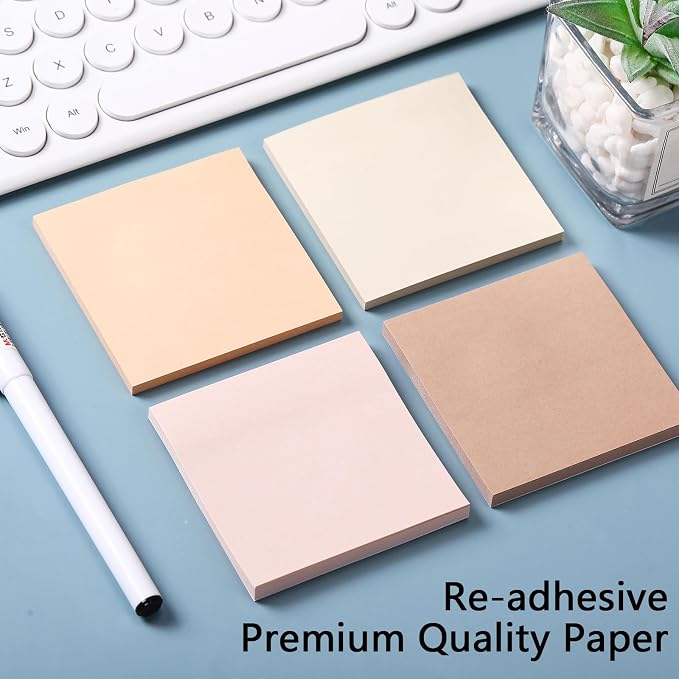 Thenshop 12 Pads Boho Sticky Notes 3''x3'', Self Stick Notes Pads Boho Office - Image 4