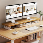NestNeat Dual Monitor Stand Riser, 39 Inch Large Wood Monitor Stands - Image 7