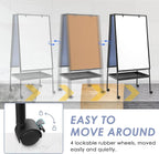 MAKELLO Rolling White Board on Wheels 36x24 in, Double-Side Standing Whiteboard - Image 5