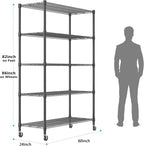 Homdox 5 Tier Storage Racks and Shelving, 3000LBS Commercial Adjustable Wire - Image 3