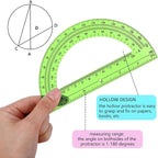 EBOOT 24 Pack Plastic Protractors Math Protractor 180 Degrees 6 Inch - Image 3