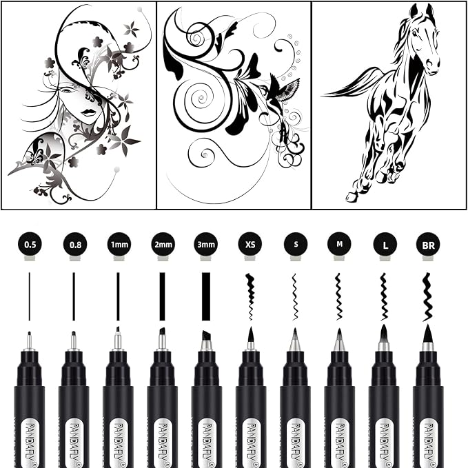 PANDAFLY Calligraphy Pen, 10 Size Calligraphy Pens - Image 3