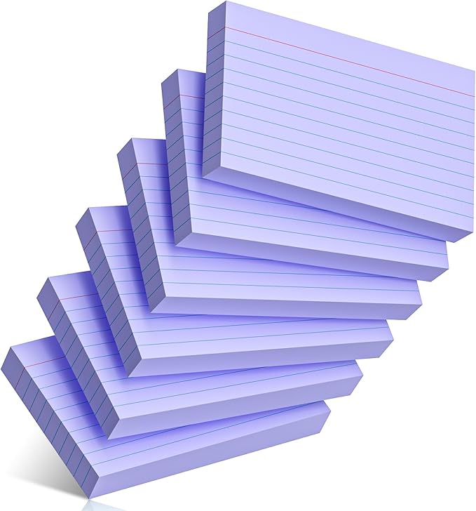 300 Count Index Cards 3 x 5 Inch Ruled Purple Index Cards, Flash Cards College by Nichela