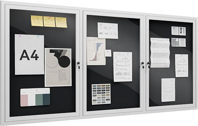 72"x36" Lockable Enclosed Bulletin Board, Outdoor Flet Weather-Resistant by Unknown