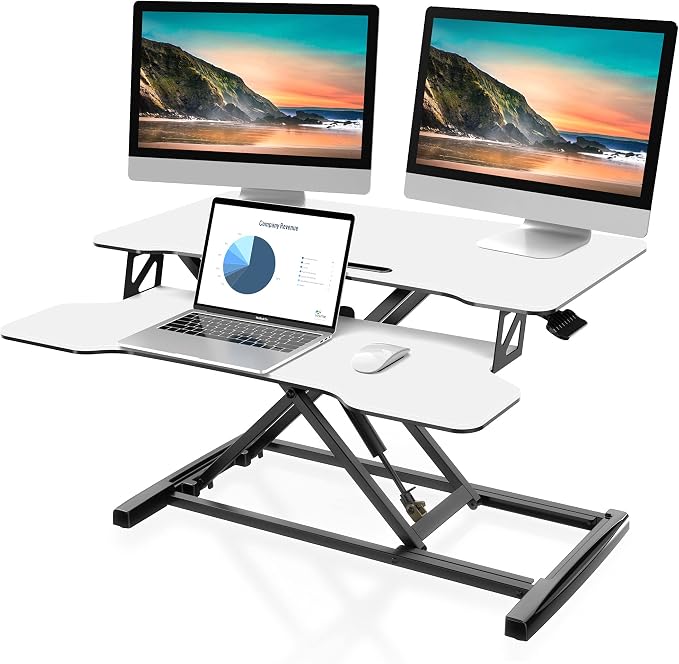 FITUEYES Height Adjustable Standing Desk 32” Wide Sit to Stand Converter Stand by FITUEYES
