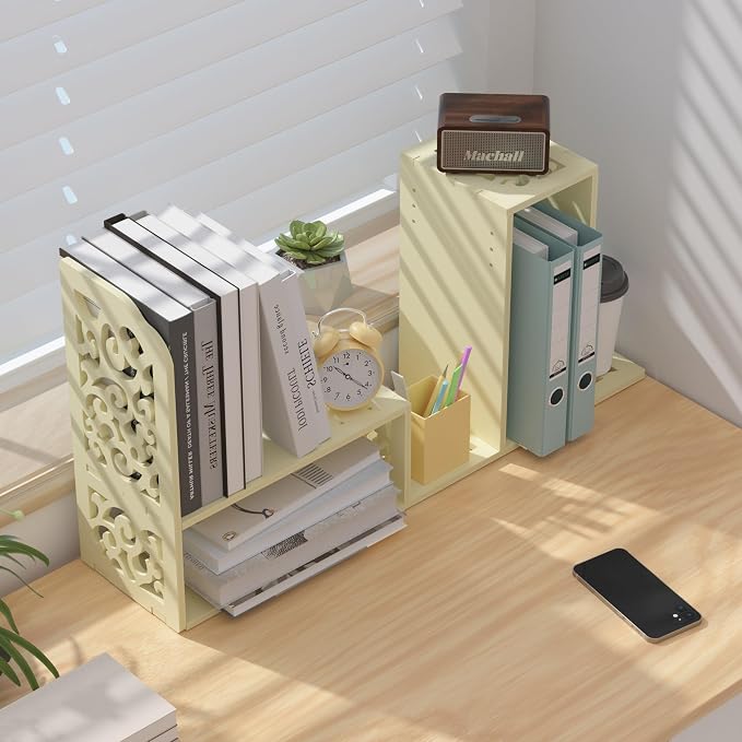 YGYQZ Adjustable Desktop Organizer Shelf – Space-Saving Desk Shelves & Desktop - Image 2