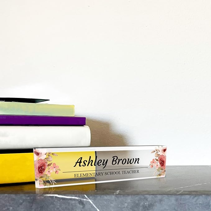 Signs ByLITA Floral Pattern Customized Nameplate | Rustic Rose Personalized - Image 9