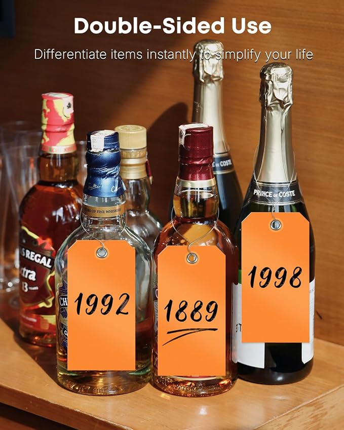 Uniclife 120 Pcs Orange Plastic Tags - Image 2