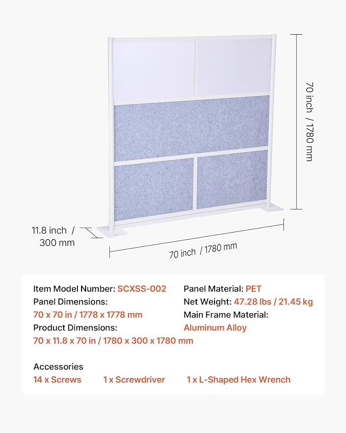 VEVOR Office Divider Privacy Partition, PET Workstation Cubicle Partition - Image 7