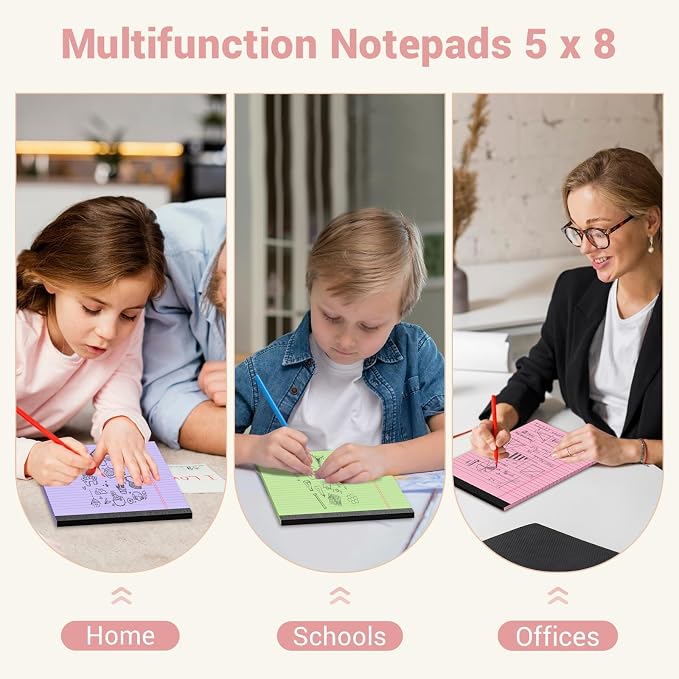 Legal Pads 5x8 Inch, 6 Pack, Narrow Ruled, 5x8 Colored Legal Pad, Mini - Image 7