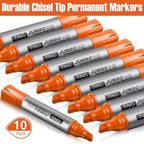 Fuutreo 10 Pack Jumbo Permanent Markers Bulk Large Chisel Tip Permanent Markers - Image 2