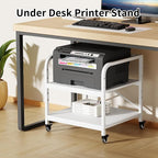 Vokumba 20 Inches Large White Printer Stand, 2-Tier Under Desk Printer Table - Image 2