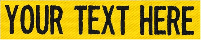 Custom Uniform Name Tapes Solid Colors. Yellow Fabric, 3.5 Inch Sew on by NORTHERNSAFARI