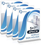 Daofary Acrylic Sign Holder 5 x 7 Inches 4 Pack, Double-Sided Stand up Table by Daofary