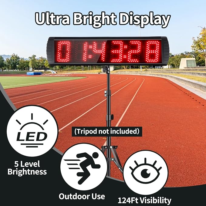 5 Inch 6-Digit LED Race Timer, Running Event Gym Timer - Image 4