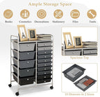 HAPPYGRILL 15-Drawer Rolling Cart, Storage Carts - Image 5