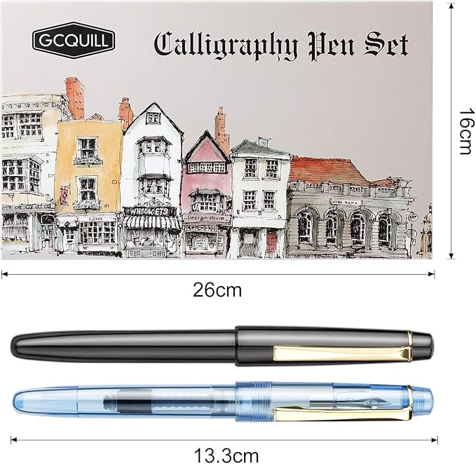 GC QUILL Calligraphy Set Fountain Pens 7 Different Size Nibs and 36 Assorted - Image 3