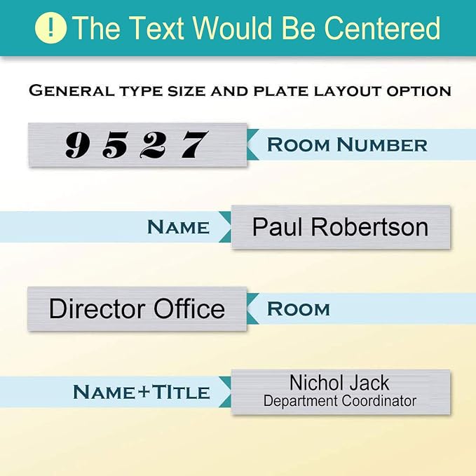 Personalized Office Name Plate 2"x10" Customize Wall Door Sign NamePlate - Image 3