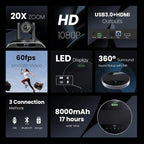 20x Zoom Conference Room Camera System TONGVEO All-in-1 Video and Audio - Image 3
